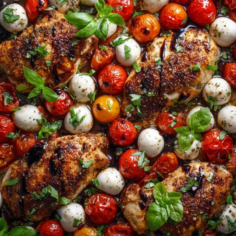 Sheet Pan Caprese Chicken Dinner