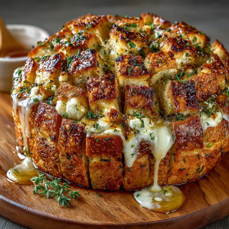 Brie Pull-Apart Bread with Pears and Caramelized Onions