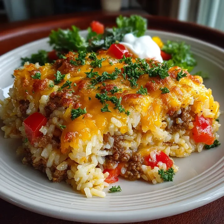 Cheesy Hamburger Rice Casserole – Comfort Food Dinner