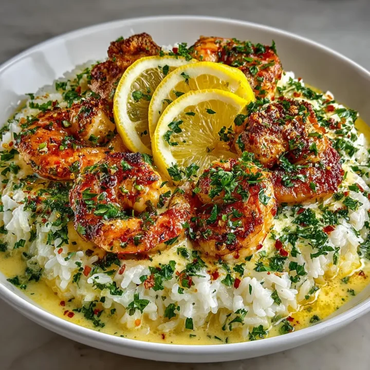 Chicken Scampi with Creamy Garlic Parmesan Rice Recipe
