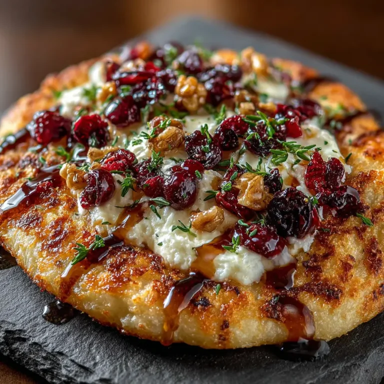 Crispy Flatbread with Brie – Cranberries, Walnuts & Hot Honey!