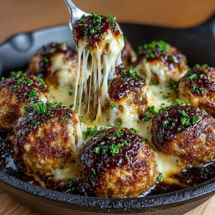 Delicious Cheesy French Onion Meatballs