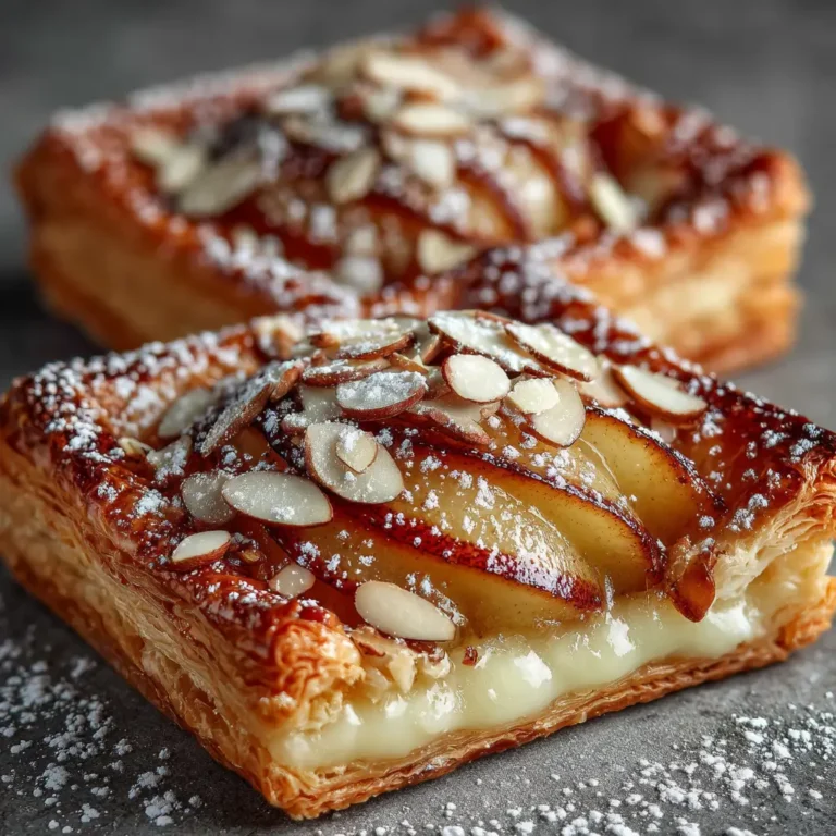 Easy Puff Pastry Pear Tarts with Almonds and Cinnamon