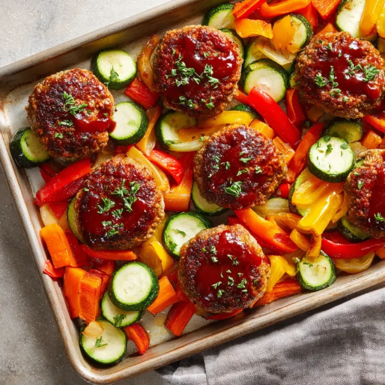 Easy Sheet Pan Mini Meatloaf with Roasted Vegetables