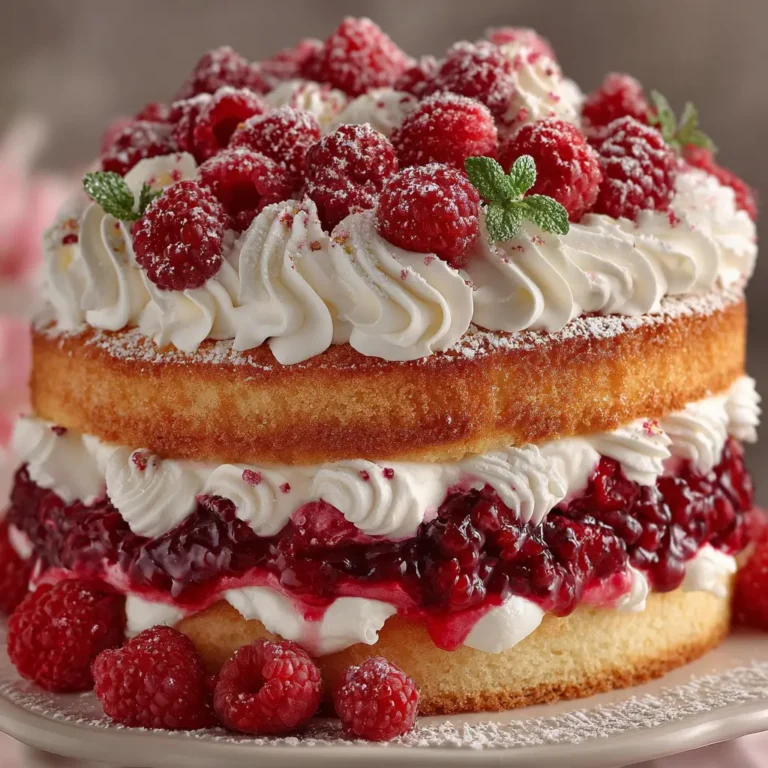 Festive Raspberry-Filled Celebration Cake