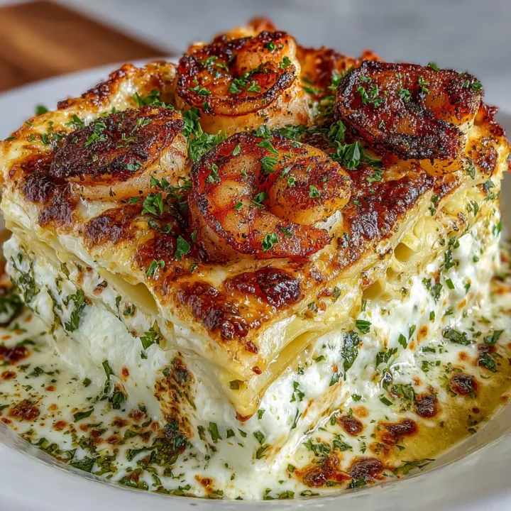 Garlic Butter Shrimp Scampi Lasagna