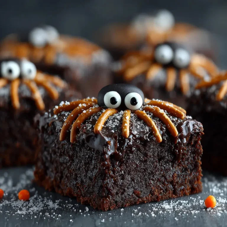 Ghastly Good Halloween Brownies with Spider Legs  Spooky
