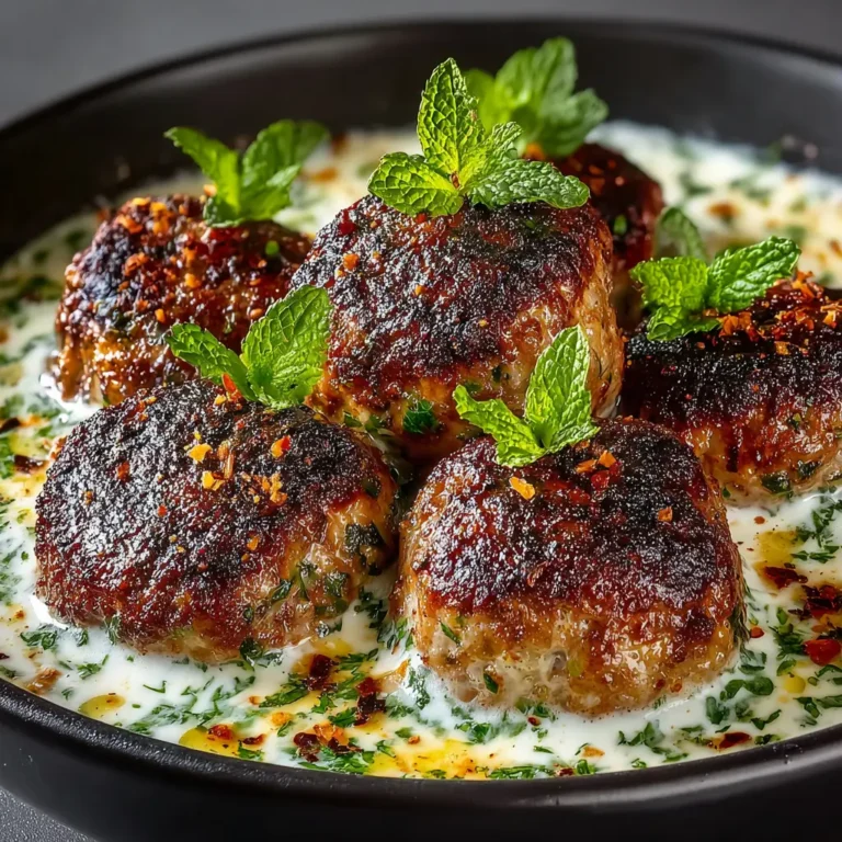 Tender & Fluffy Greek Meatballs in Creamy Yoghurt Sauce