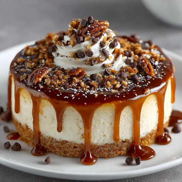 No-Bake Caramel Turtle Cheesecake