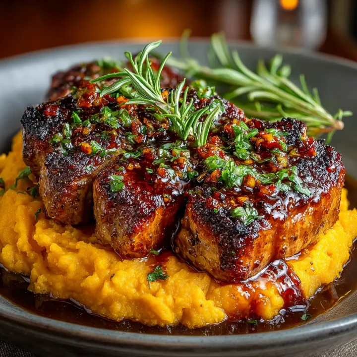 Apple Cider Pork with Mashed Sweet Potatoes Recipe