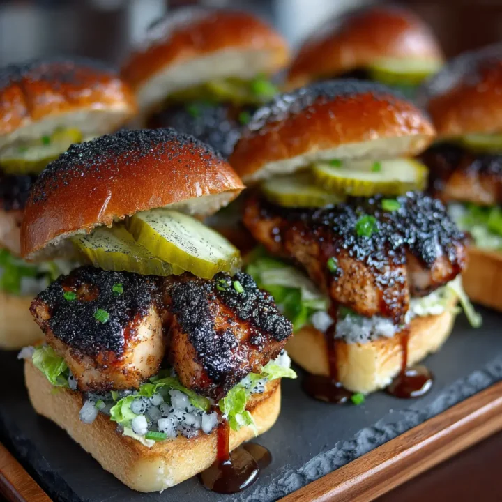 Charcoal Chicken Sliders with Spicy Maple Glaze