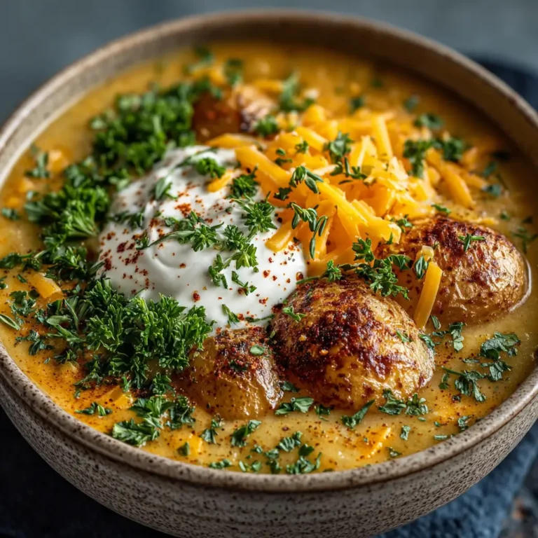 Cheddar Garlic Herb Potato Soup Recipe