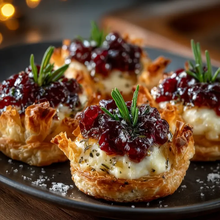 Cranberry and Brie Filo Crackers
