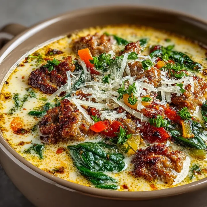 Creamy Parmesan Italian Sausage Soup