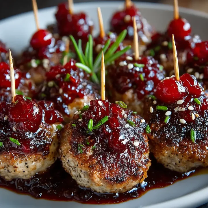Mini Meatball Skewers with Cranberry Glaze Recipe