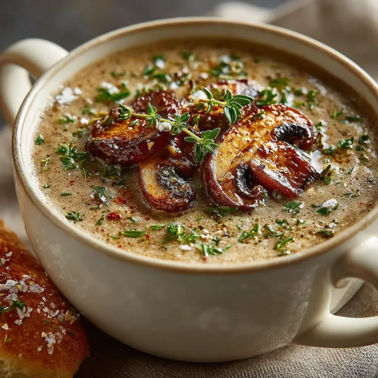 Mushroom Soup with Thyme and Garlic
