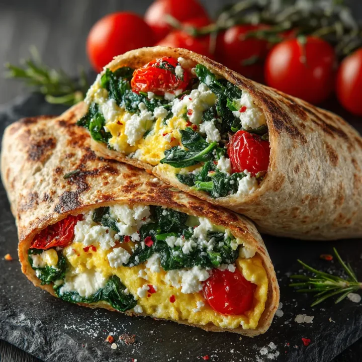 Spinach and Feta Breakfast Wrap Recipe