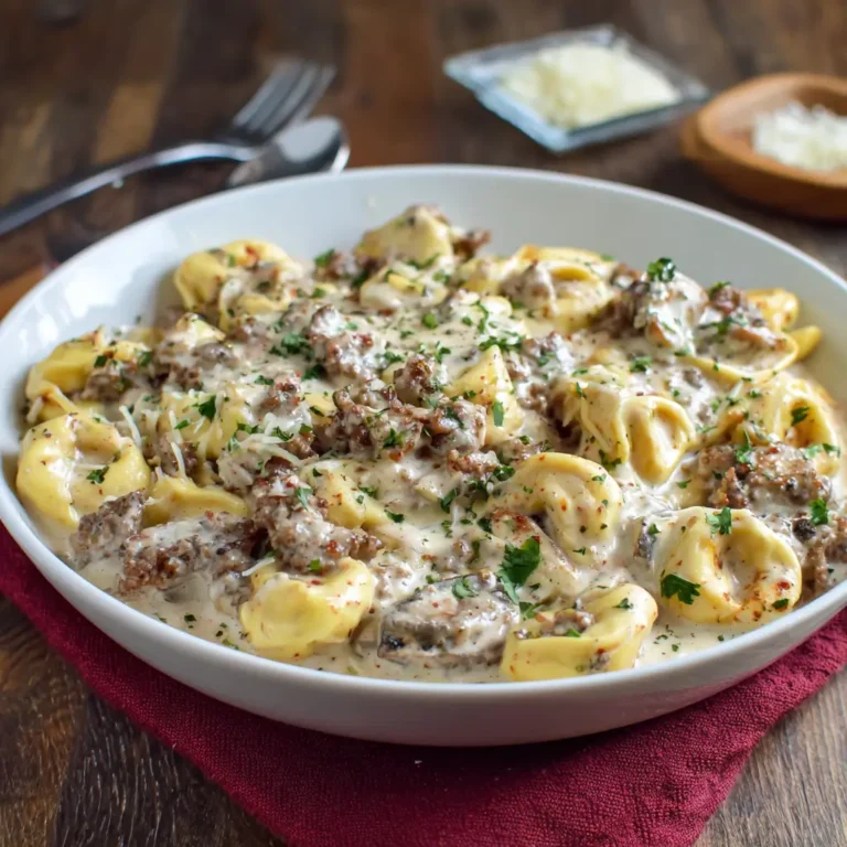 Beef & Parmesan Tortellini in Creamy Sauce Recipe