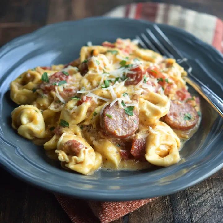 Crockpot Cheese Tortellini and Sausage