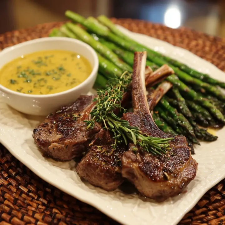 Lamb Chops with Mustard Thyme Sauce Recipe