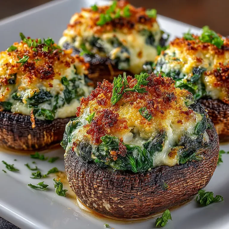 Spinach & Cheese Stuffed Portobello Mushrooms