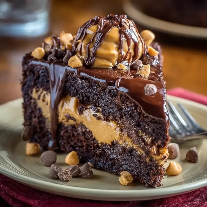 Heavenly Chocolate Peanut Butter Ooey Gooey Cake Recipe