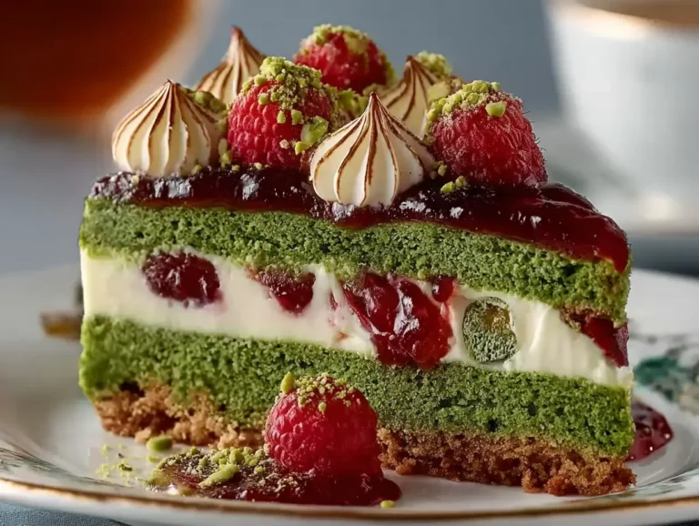 Elegant Pistachio Raspberry Crunch Cheesecake Recipe