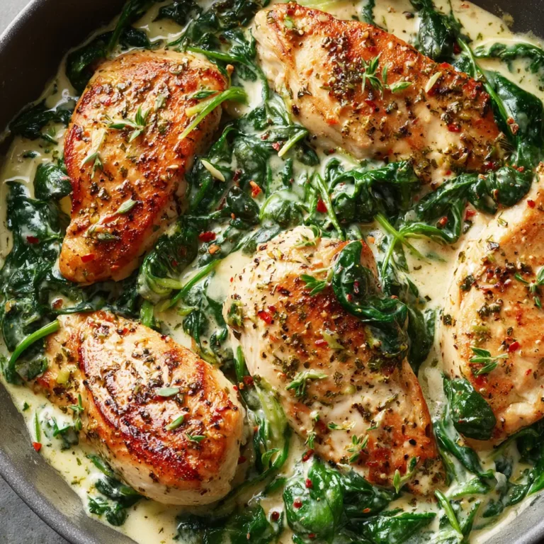 Light Creamy Chicken & Spinach Skillet: A Wholesome and Flavorful Meal