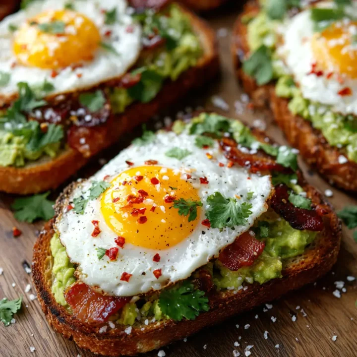 Avocado Bacon and Egg Toasts Recipe