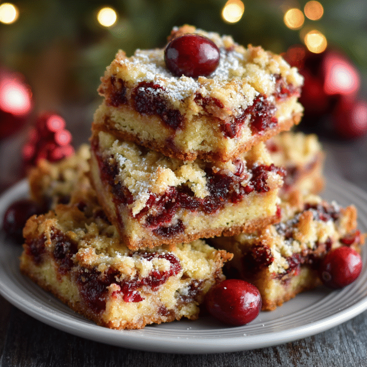 Moist Christmas Cranberry Bars Recipe