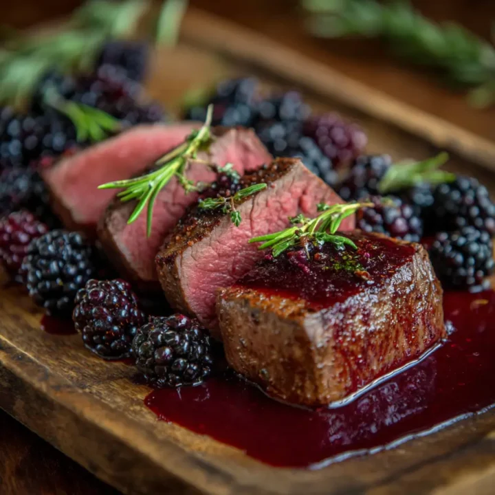 Venison Tenderloin with Blackberry Reduction Recipe