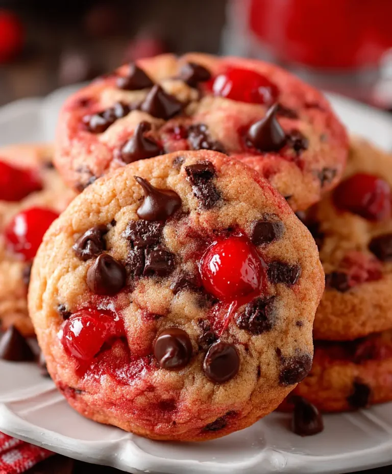 Heavenly Maraschino Cherry Chocolate Chip Cookies