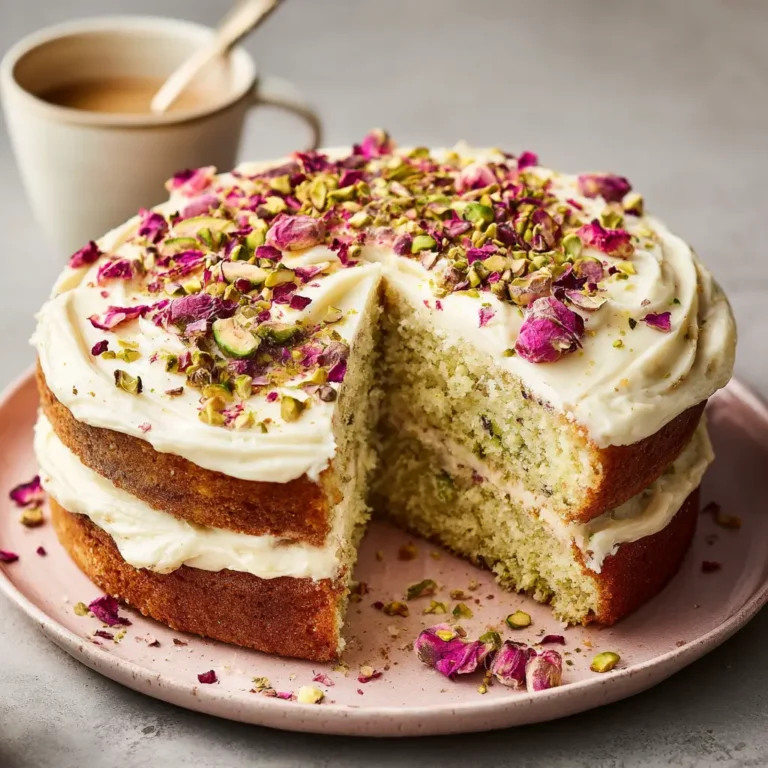 Pistachio Rose Cake: A Delightful Floral Indulgence