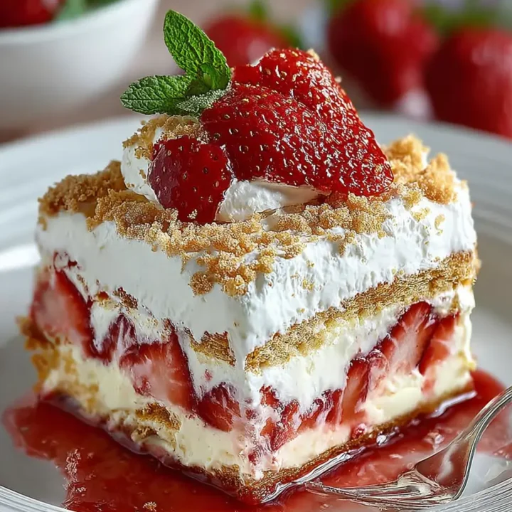 No-Bake Strawberry Cream Dessert: A Refreshing Treat