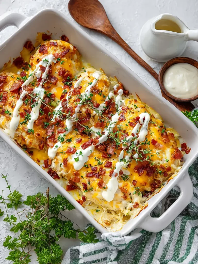Keto Low Carb Chicken Bacon Ranch Casserole