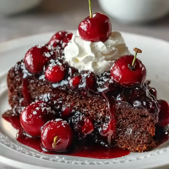 Chocolate Cherry Upside Down Cak