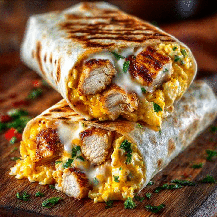 Ooey-Gooey Cheesy Garlic Chicken Wraps