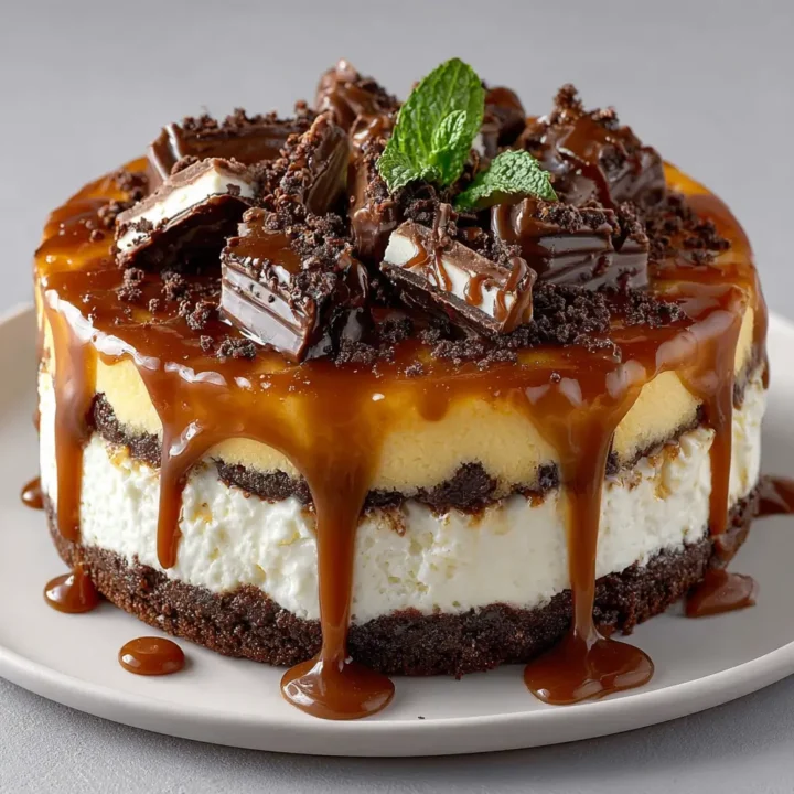 Decadent Caramel Brownie Cheesecake Recipe