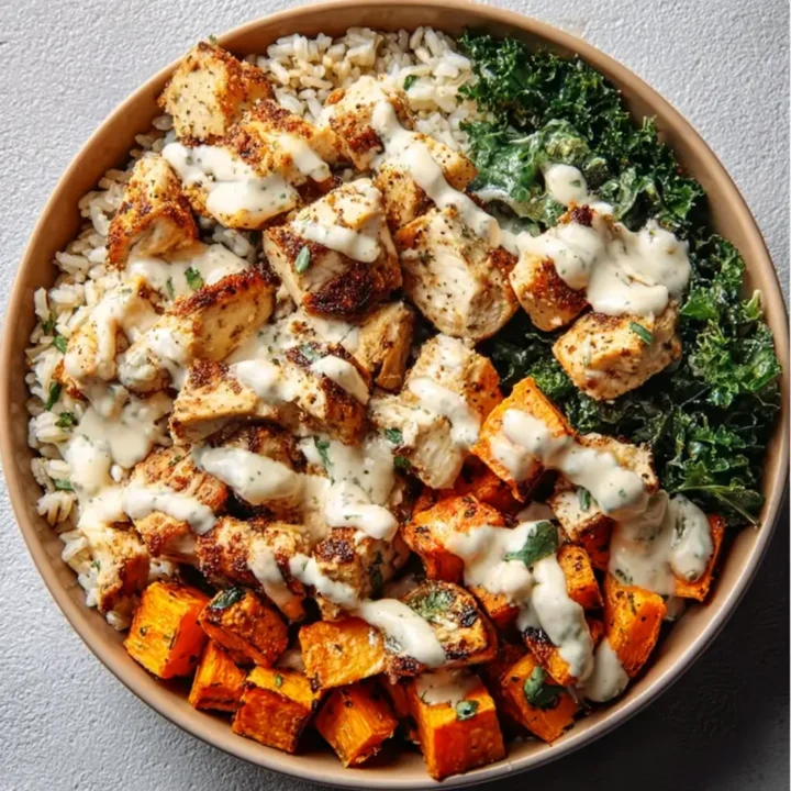 Healthy Chicken & Sweet Potato Rice Bowl