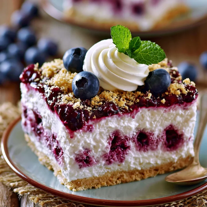 Blueberry Delight Dessert Recipe: Homemade Creamy