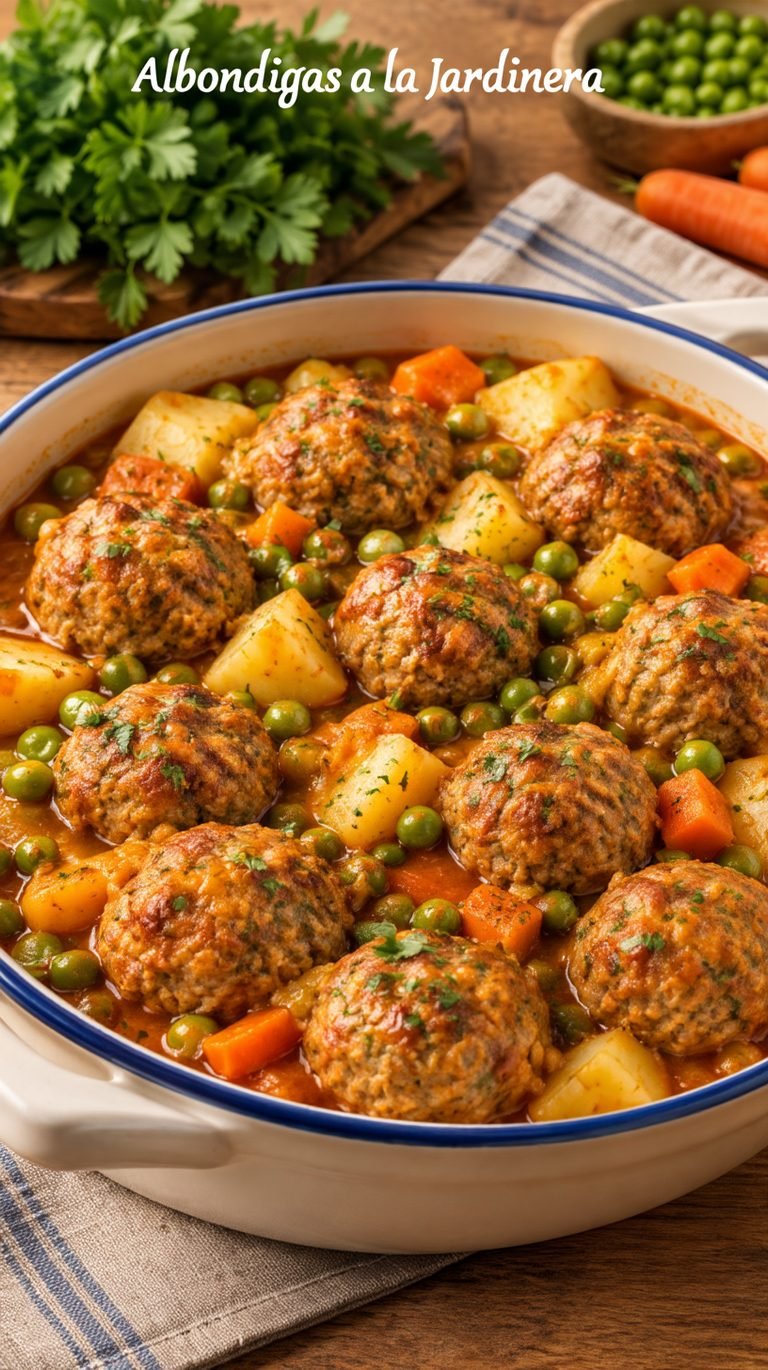 Albóndigas a la Jardinera: receta casera con salsa de verduras y mucho sabor