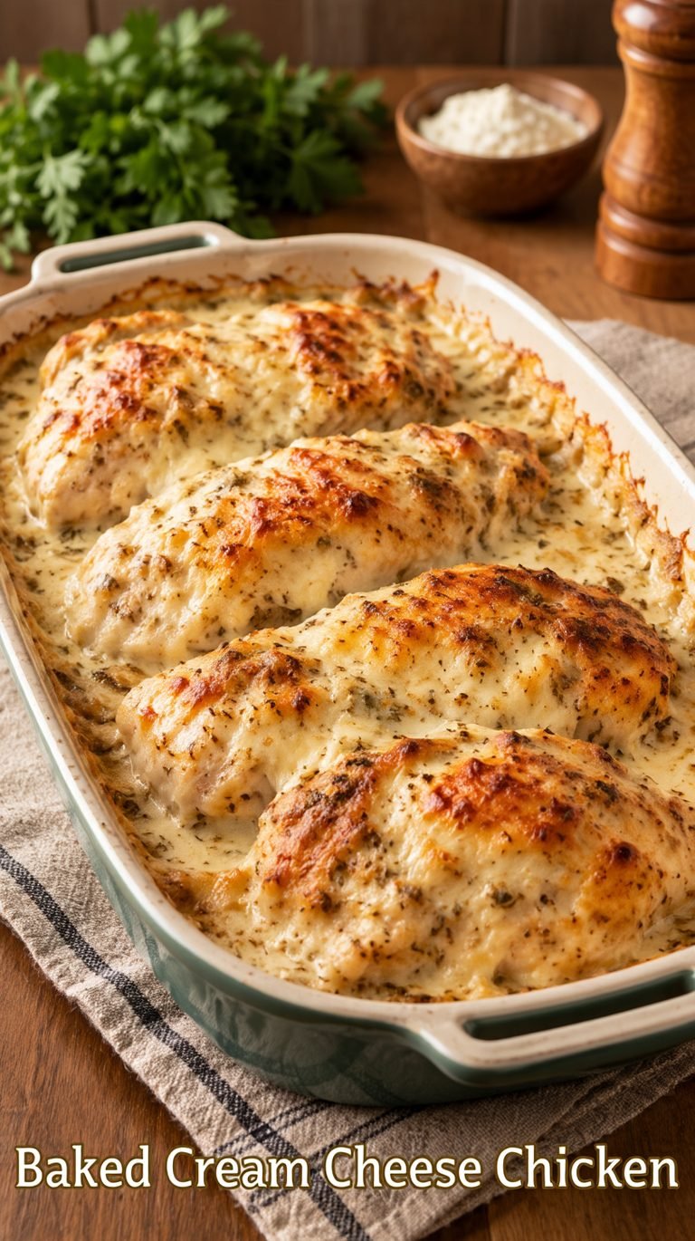 Baked Cream Cheese Chicken: pollo al horno cremoso, fácil y muy sabroso