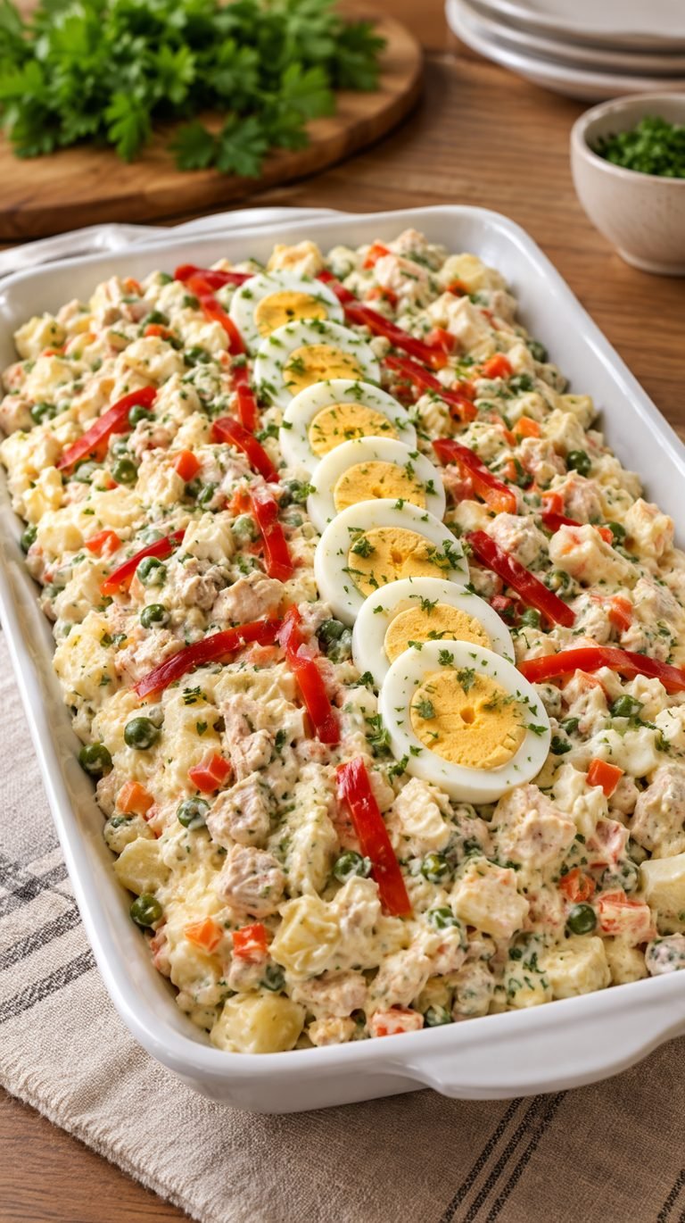 Ensaladilla de Pollo: receta cremosa, fresca y muy fácil de preparar