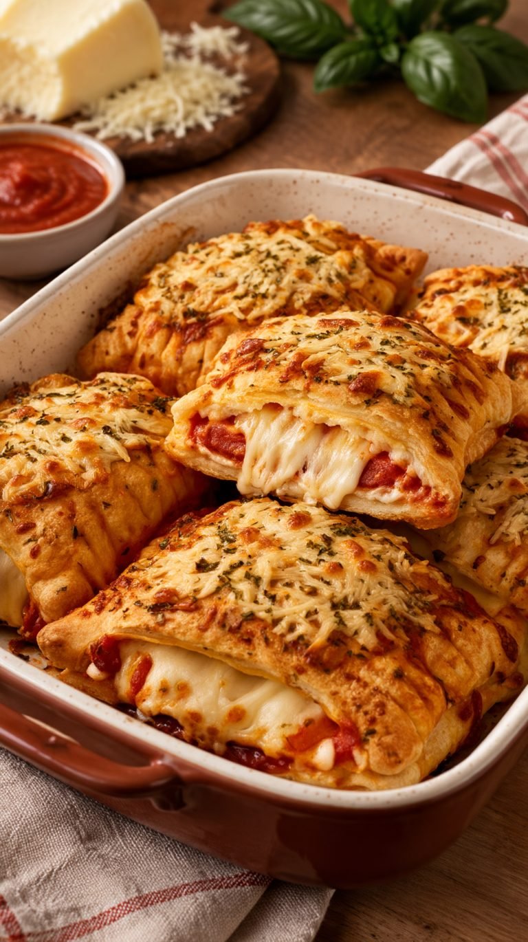 Homemade Cheesy Pizza Pockets: receta casera, crujiente y llena de queso