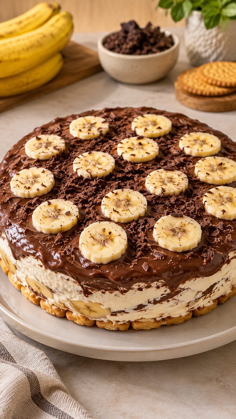 Postre frío de banana y chocolate: cremoso, fácil y muy refrescante