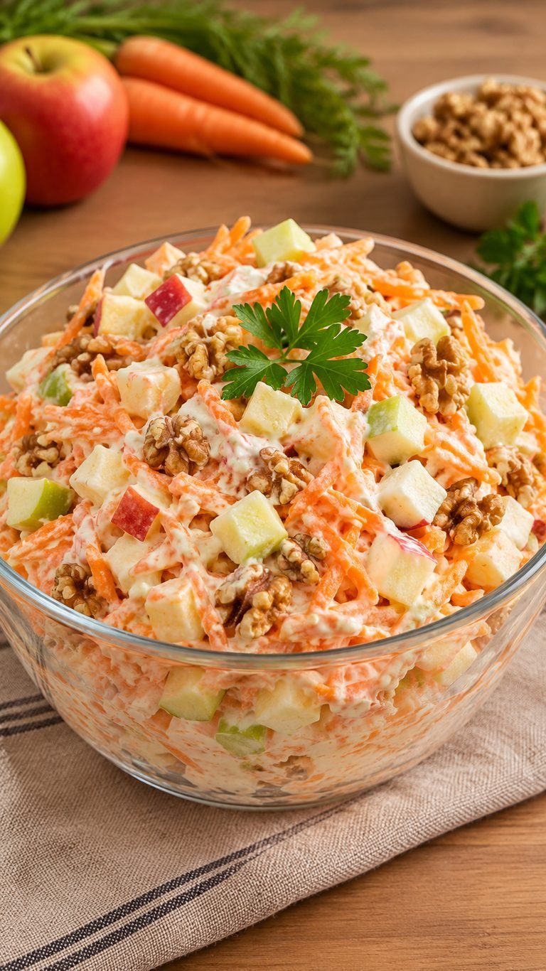 Carrot, Apple, and Walnut Salad: una ensalada fresca, crujiente y muy equilibrada