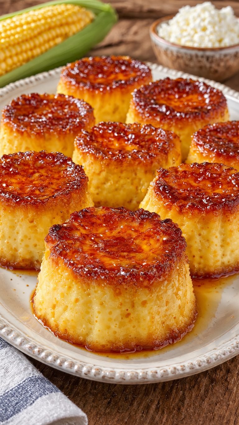 Flanecitos de Elote y Queso: postre suave, casero y muy fácil de hacer