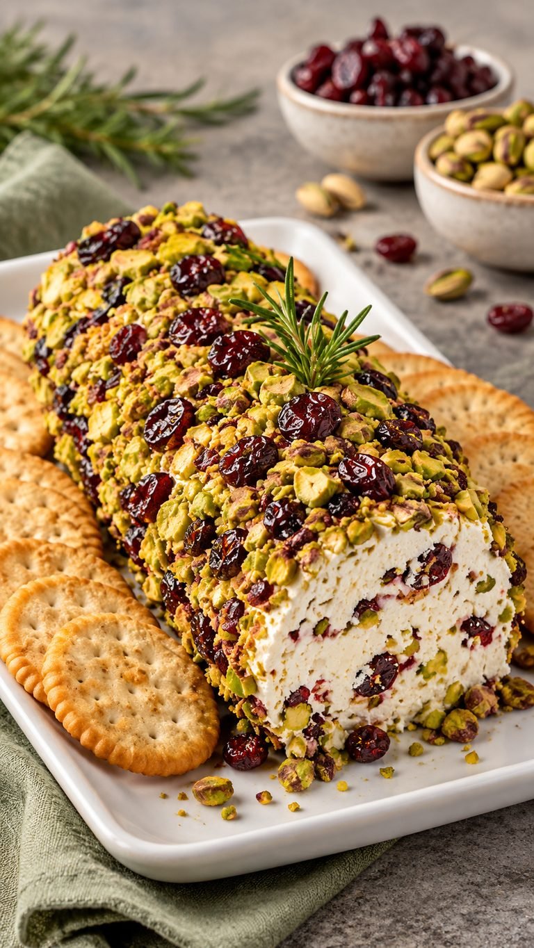 Queso botanero de pistache y arándanos: cremoso, colorido y fácil de preparar