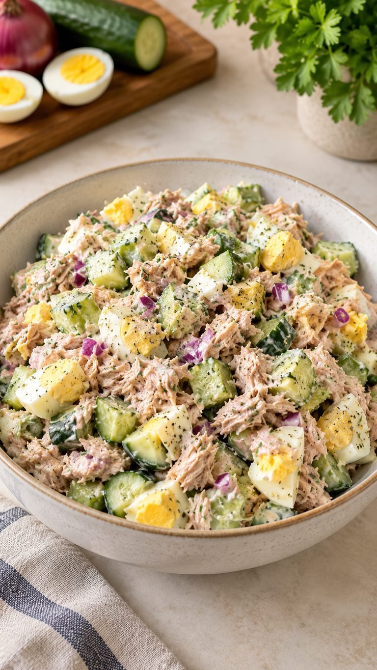 Ensalada Cremosa de Atún y Pepino: Una Delicia Saludable y Proteica